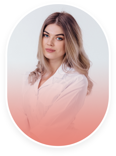 beautiful blonde doctor white coat using digital tablet